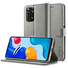 Xiaomi Redmi Note 11 Pro 4G用手帳型 レザーケース スタンド カバー LC2 Xiaomi グレー