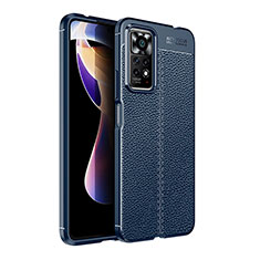 Xiaomi Redmi Note 11 Pro 5G用シリコンケース ソフトタッチラバー レザー柄 カバー Xiaomi ネイビー