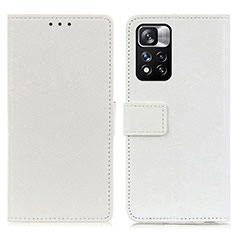 Xiaomi Redmi Note 11 Pro+ Plus 5G用手帳型 レザーケース スタンド カバー M08L Xiaomi ホワイト