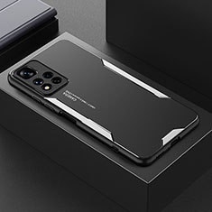 Xiaomi Redmi Note 11 Pro+ Plus 5G用ケース 高級感 手触り良い アルミメタル 製の金属製 兼シリコン カバー Xiaomi シルバー