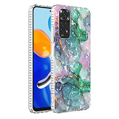 Xiaomi Redmi Note 11S 4G用シリコンケース ソフトタッチラバー バタフライ パターン カバー Y04B Xiaomi モスグリー