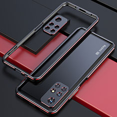 Xiaomi Redmi Note 11T 5G用ケース 高級感 手触り良い アルミメタル 製の金属製 バンパー カバー S02 Xiaomi レッド・ブラック