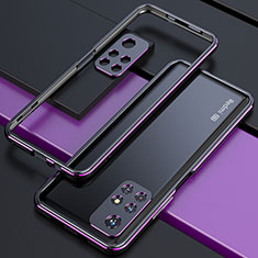Xiaomi Redmi Note 11T 5G用ケース 高級感 手触り良い アルミメタル 製の金属製 バンパー カバー S02 Xiaomi パープル