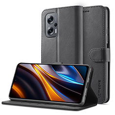 Xiaomi Redmi Note 11T Pro 5G用手帳型 レザーケース スタンド カバー LC2 Xiaomi ブラック