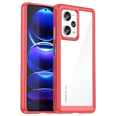 Xiaomi Redmi Note 12 Pro+ Plus 5G用ハイブリットバンパーケース クリア透明 プラスチック カバー J01S Xiaomi レッド