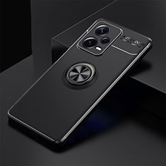 Xiaomi Redmi Note 12 Pro+ Plus 5G用極薄ソフトケース シリコンケース 耐衝撃 全面保護 アンド指輪 マグネット式 バンパー SD1 Xiaomi ブラック