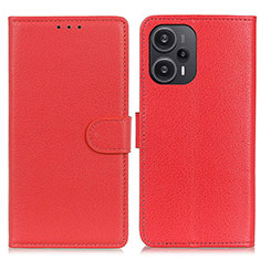 Xiaomi Redmi Note 12 Turbo 5G用手帳型 レザーケース スタンド カバー A03D Xiaomi レッド