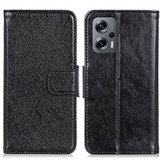 Xiaomi Redmi Note 12 Turbo 5G用手帳型 レザーケース スタンド カバー N05P Xiaomi ブラック