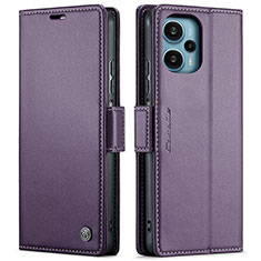 Xiaomi Redmi Note 12 Turbo 5G用手帳型 レザーケース スタンド カバー C01S Xiaomi パープル