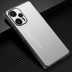 Xiaomi Redmi Note 12 Turbo 5G用ケース 高級感 手触り良い アルミメタル 製の金属製 兼シリコン カバー JL2 Xiaomi シルバー