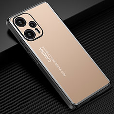 Xiaomi Redmi Note 12 Turbo 5G用ケース 高級感 手触り良い アルミメタル 製の金属製 兼シリコン カバー JL2 Xiaomi ゴールド