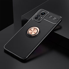 Xiaomi Redmi Note 12S用極薄ソフトケース シリコンケース 耐衝撃 全面保護 アンド指輪 マグネット式 バンパー SD2 Xiaomi ゴールド・ブラック