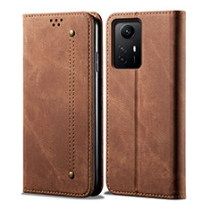 Xiaomi Redmi Note 12S用手帳型 布 スタンド Xiaomi ブラウン