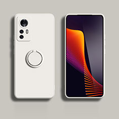 Xiaomi Redmi Note 12S用極薄ソフトケース シリコンケース 耐衝撃 全面保護 アンド指輪 マグネット式 バンパー S03 Xiaomi ホワイト