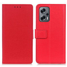 Xiaomi Redmi Note 12T Pro 5G用手帳型 レザーケース スタンド カバー M08L Xiaomi レッド