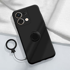 Xiaomi Redmi Note 13 Pro 5G用極薄ソフトケース シリコンケース 耐衝撃 全面保護 アンド指輪 マグネット式 バンパー S04 Xiaomi ブラック