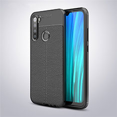 Xiaomi Redmi Note 8 (2021)用シリコンケース ソフトタッチラバー レザー柄 カバー Xiaomi ブラック