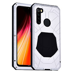 Xiaomi Redmi Note 8用ハイブリットバンパーケース プラスチック 兼シリコーン カバー 前面と背面 360度 フル R01 Xiaomi シルバー