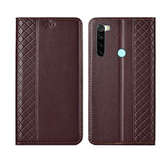 Xiaomi Redmi Note 8用手帳型 レザーケース スタンド カバー T16 Xiaomi ブラウン