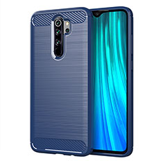 Xiaomi Redmi Note 8 Pro用シリコンケース ソフトタッチラバー ライン カバー C03 Xiaomi ネイビー