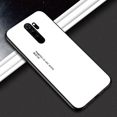 Xiaomi Redmi Note 8 Pro用ハイブリットバンパーケース プラスチック 鏡面 虹 グラデーション 勾配色 カバー H02 Xiaomi ホワイト