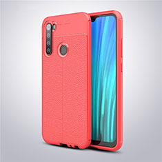 Xiaomi Redmi Note 8T用シリコンケース ソフトタッチラバー レザー柄 カバー Xiaomi レッド