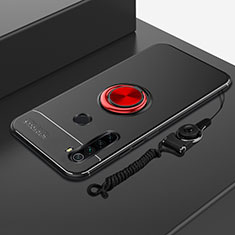 Xiaomi Redmi Note 8T用極薄ソフトケース シリコンケース 耐衝撃 全面保護 アンド指輪 マグネット式 バンパー Xiaomi レッド・ブラック