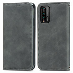 Xiaomi Redmi Note 9 4G用手帳型 レザーケース スタンド カバー S04D Xiaomi グレー