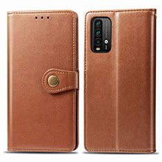 Xiaomi Redmi Note 9 4G用手帳型 レザーケース スタンド カバー S05D Xiaomi ブラウン