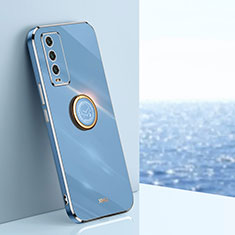 Xiaomi Redmi Note 9 4G用極薄ソフトケース シリコンケース 耐衝撃 全面保護 アンド指輪 マグネット式 バンパー XL1 Xiaomi ネイビー