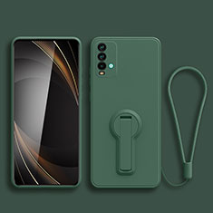 Xiaomi Redmi Note 9 4G用極薄ソフトケース シリコンケース 耐衝撃 全面保護 スタンド バンパー Xiaomi モスグリー