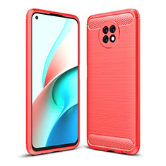 Xiaomi Redmi Note 9 5G用シリコンケース ソフトタッチラバー ライン カバー Xiaomi レッド