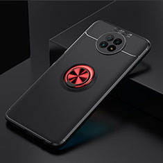 Xiaomi Redmi Note 9 5G用極薄ソフトケース シリコンケース 耐衝撃 全面保護 アンド指輪 マグネット式 バンパー SD2 Xiaomi レッド・ブラック