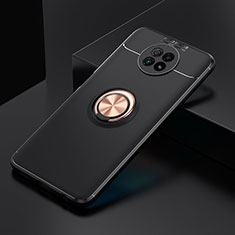 Xiaomi Redmi Note 9 5G用極薄ソフトケース シリコンケース 耐衝撃 全面保護 アンド指輪 マグネット式 バンパー SD2 Xiaomi ゴールド・ブラック