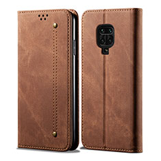 Xiaomi Redmi Note 9S用手帳型 布 スタンド Xiaomi ブラウン