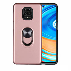 Xiaomi Redmi Note 9S用極薄ソフトケース シリコンケース 耐衝撃 全面保護 アンド指輪 マグネット式 バンパー T01 Xiaomi ローズゴールド