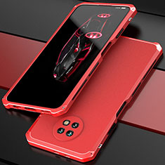 Xiaomi Redmi Note 9T 5G用360度 フルカバー ケース 高級感 手触り良い アルミメタル 製の金属製 P01 Xiaomi レッド