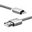 Apple iPad Air 2用USBケーブル 充電ケーブル L07 アップル シルバー