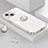 Apple iPhone 13用極薄ソフトケース シリコンケース 耐衝撃 全面保護 アンド指輪 マグネット式 バンパー A08 アップル ホワイト