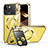 Apple iPhone 13用ケース 高級感 手触り良い メタル兼プラスチック バンパー Mag-Safe 磁気 Magnetic LK4 アップル ゴールド
