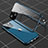 Apple iPhone 13 Mini用ケース 高級感 手触り良い アルミメタル 製の金属製 360度 フルカバーバンパー 鏡面 カバー M04 アップル ネイビー