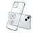 Apple iPhone 13 Mini用極薄ソフトケース シリコンケース 耐衝撃 全面保護 クリア透明 花 アップル シルバー