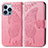 Apple iPhone 13 Pro用手帳型 レザーケース スタンド パターン カバー H07 アップル ピンク