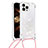 Apple iPhone 13 Pro用シリコンケース ソフトタッチラバー ブリンブリン カバー 携帯ストラップ S03 アップル シルバー