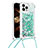 Apple iPhone 13 Pro用シリコンケース ソフトタッチラバー ブリンブリン カバー 携帯ストラップ S03 アップル グリーン