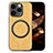Apple iPhone 13 Pro用シリコンケース ソフトタッチラバー レザー柄 アンドマグネット式 S02D アップル イエロー