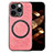 Apple iPhone 13 Pro用シリコンケース ソフトタッチラバー レザー柄 アンドマグネット式 S02D アップル ピンク