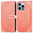 Apple iPhone 13 Pro Max用手帳型 レザーケース スタンド パターン カバー H13 アップル オレンジ