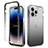 Apple iPhone 13 Pro Max用前面と背面 360度 フルカバー 極薄ソフトケース シリコンケース 耐衝撃 全面保護 バンパー 勾配色 透明 アップル ダークグレー