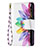 Apple iPhone 14用手帳型 レザーケース スタンド 花 カバー L03 アップル ピンク